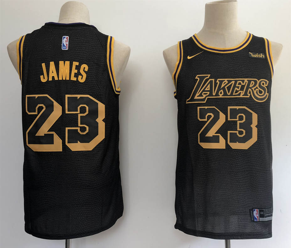 Men Los Angeles Lakers 23 James Black Game Nike NBA Jerseys